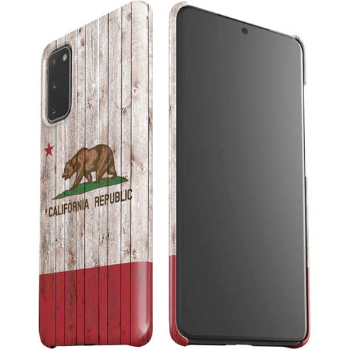 California Flag Dark Wood Galaxy S20 Lite Case