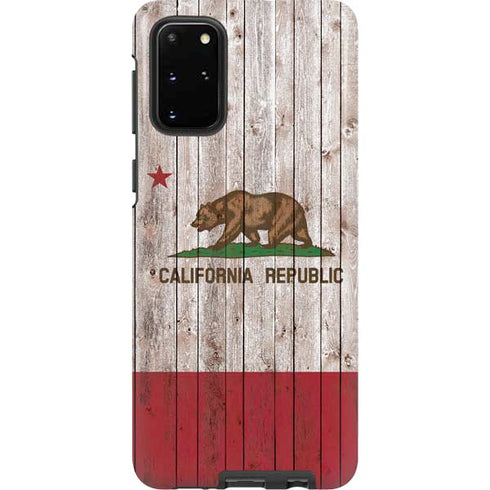 California Flag Dark Wood Galaxy S20 Plus Pro Case