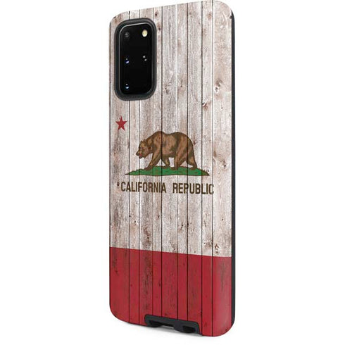 California Flag Dark Wood Galaxy S20 Plus Pro Case