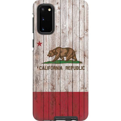 California Flag Dark Wood Galaxy S20 Pro Case