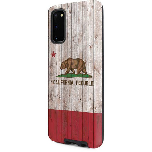 California Flag Dark Wood Galaxy S20 Pro Case