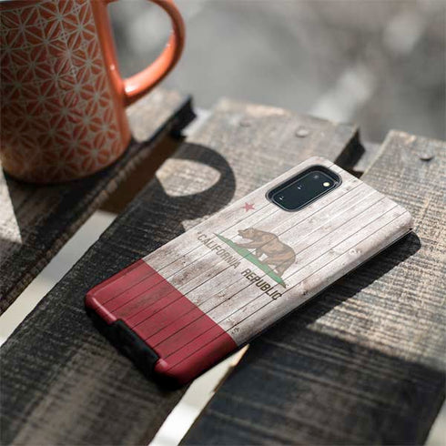 California Flag Dark Wood Galaxy S20 Pro Case