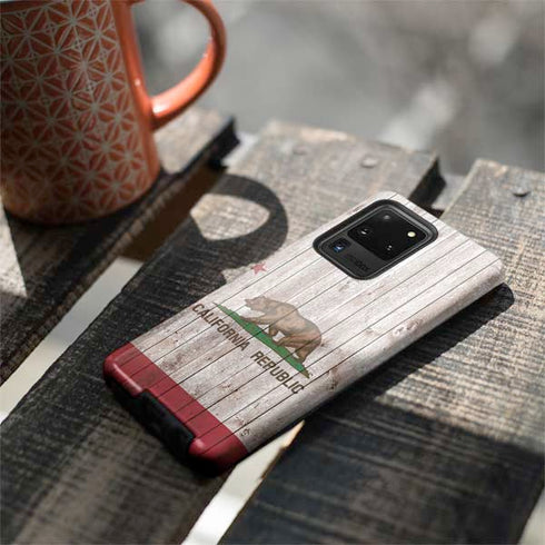 California Flag Dark Wood Galaxy S20 Ultra 5G Pro Case