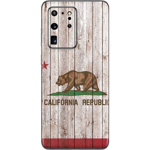 California Flag Dark Wood Galaxy S20 Ultra 5G Skin