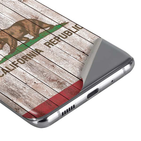 California Flag Dark Wood Galaxy S20 Ultra 5G Skin