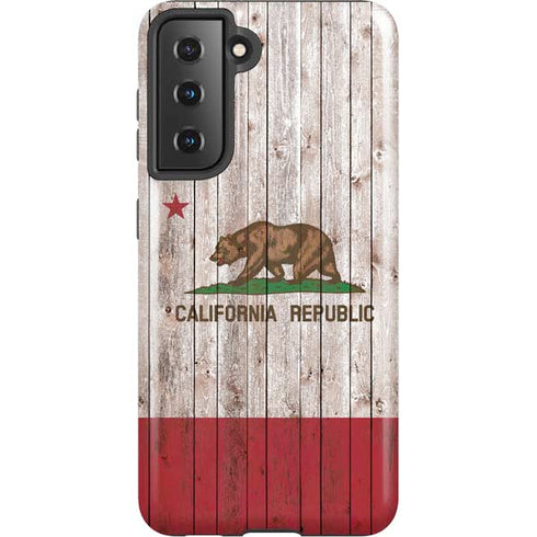 California Flag Dark Wood Galaxy S21 5G Pro Case