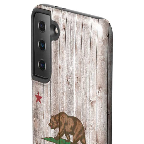 California Flag Dark Wood Galaxy S21 FE Pro Case