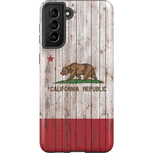 California Flag Dark Wood Galaxy S21 Plus 5G Pro Case