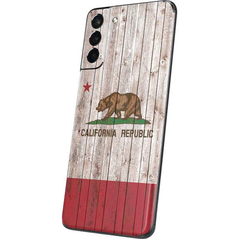 California Flag Dark Wood Galaxy S21 Plus 5G Skin