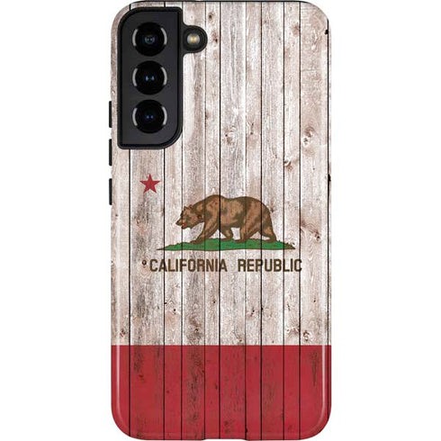 California Flag Dark Wood Galaxy S22 Plus Pro Case