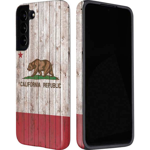California Flag Dark Wood Galaxy S22 Plus Pro Case