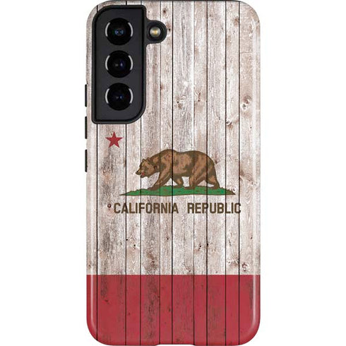 California Flag Dark Wood Galaxy S22 Pro Case