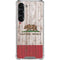 California Flag Dark Wood Galaxy S23 Clear Case