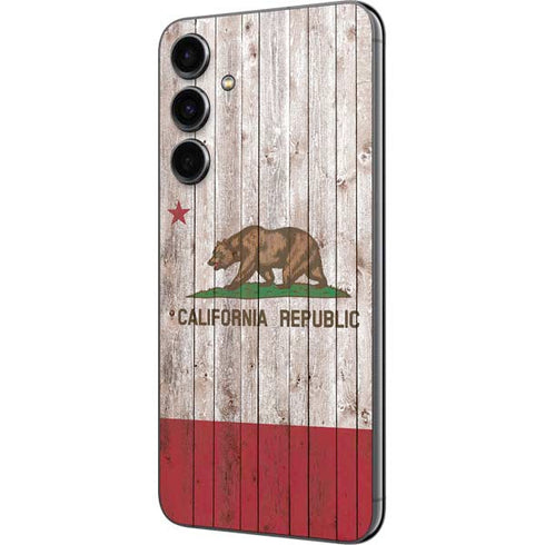California Flag Dark Wood Galaxy S23 FE Skin