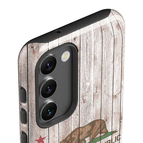 California Flag Dark Wood Galaxy S23 Plus Pro Case