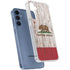 California Flag Dark Wood Galaxy S24 Clear Case