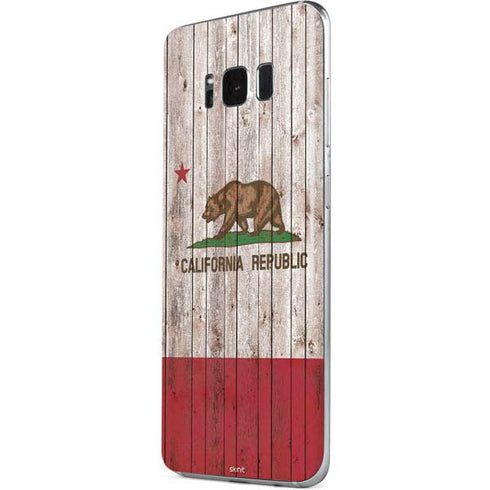 California Flag Dark Wood Galaxy S8 Plus Skin