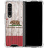 California Flag Dark Wood Galaxy Z Fold4 5G Clear Case