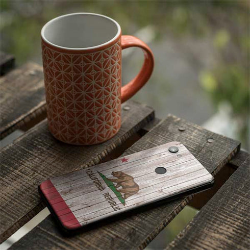California Flag Dark Wood Google Pixel 3a XL Skin