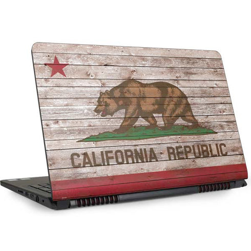 California Flag Dark Wood Dell Inspiron Skin