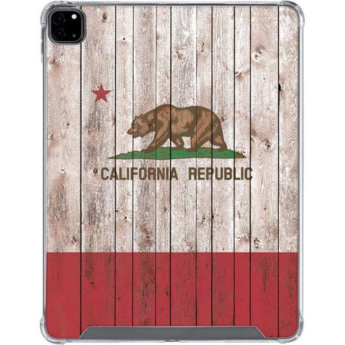 California Flag Dark Wood iPad Pro 12.9in (2020) Clear Case