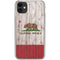 California Flag Dark Wood iPhone 11 Clear Case