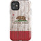 California Flag Dark Wood iPhone 11 Impact Case