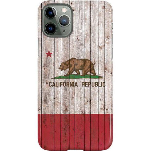 California Flag Dark Wood iPhone 11 Pro Lite Case