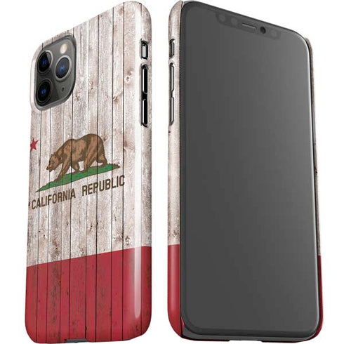 California Flag Dark Wood iPhone 11 Pro Lite Case