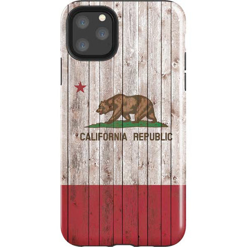 California Flag Dark Wood iPhone 11 Pro Max Impact Case