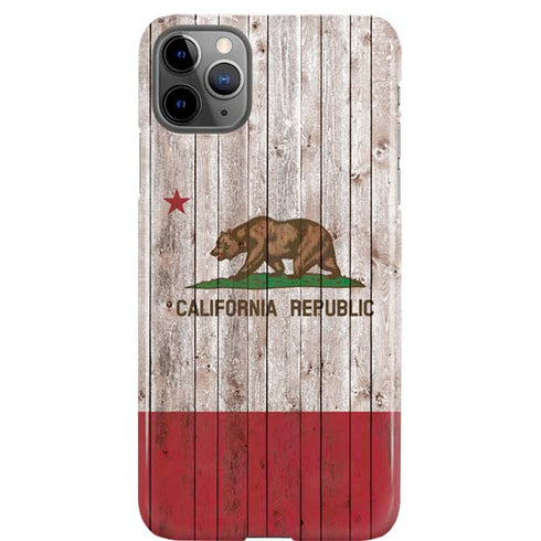 California Flag Dark Wood iPhone 11 Pro Max Lite Case