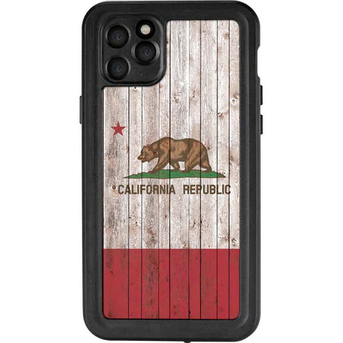 California Flag Dark Wood iPhone 11 Pro Max Waterproof Case
