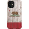 California Flag Dark Wood iPhone 12 Mini Impact Case
