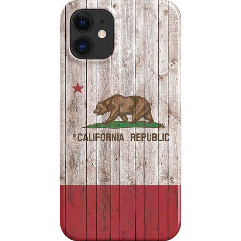 California Flag Dark Wood iPhone 12 Mini Lite Case