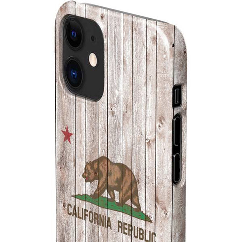 California Flag Dark Wood iPhone 12 Mini Lite Case