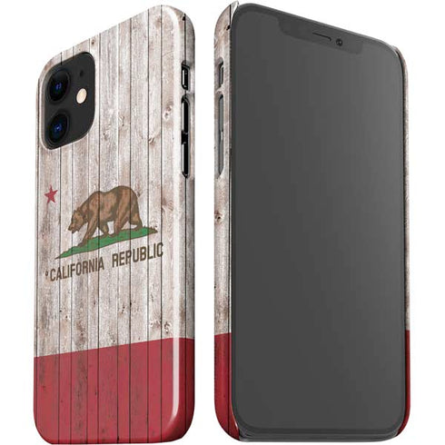 California Flag Dark Wood iPhone 12 Mini Lite Case