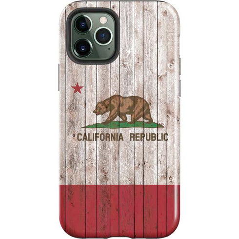 California Flag Dark Wood iPhone 12 Pro Impact Case