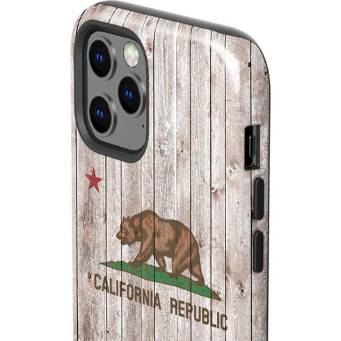 California Flag Dark Wood iPhone 12 Pro Impact Case