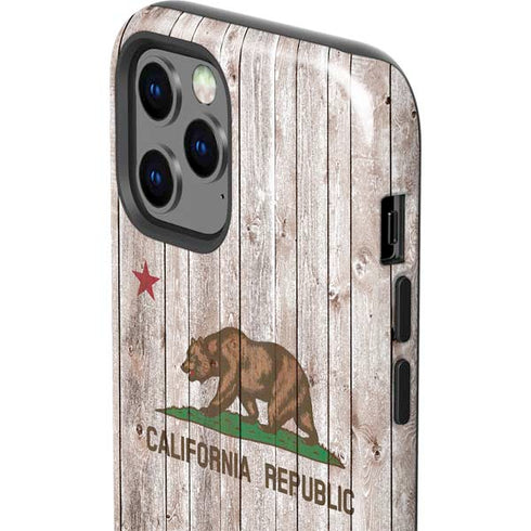 California Flag Dark Wood iPhone 12 Pro Max Impact Case
