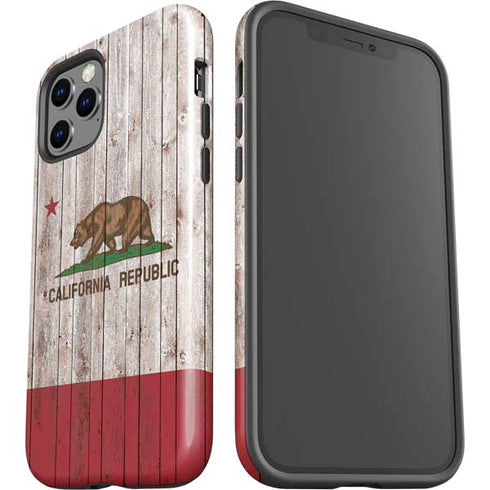 California Flag Dark Wood iPhone 12 Pro Max Impact Case