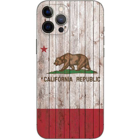 California Flag Dark Wood iPhone 12 Pro Max Skin