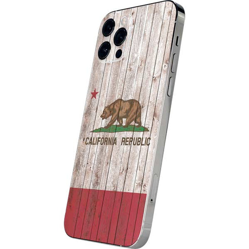 California Flag Dark Wood iPhone 12 Pro Max Skin