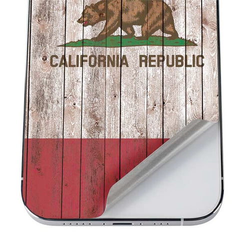 California Flag Dark Wood iPhone 12 Pro Max Skin