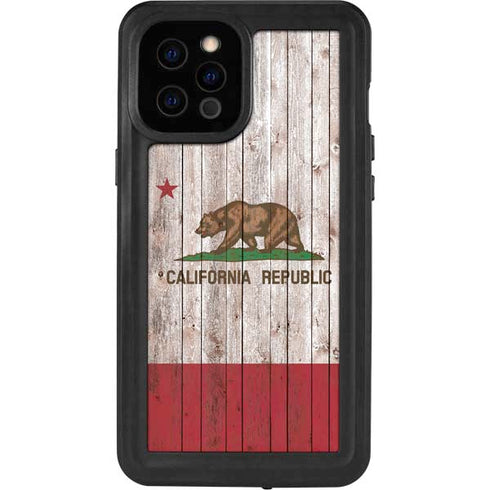 California Flag Dark Wood iPhone 12 Pro Max Waterproof Case