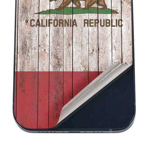 California Flag Dark Wood iPhone 12 Skin