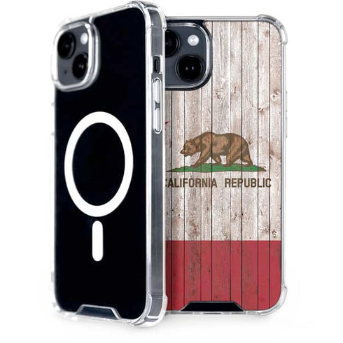 California Flag Dark Wood iPhone 13 MagSafe Case