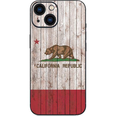 California Flag Dark Wood iPhone 13 Mini Skin
