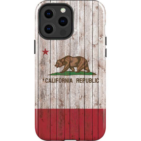 California Flag Dark Wood iPhone 13 Pro Max Impact Case