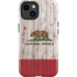 California Flag Dark Wood iPhone 15 Plus Impact Case