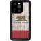 California Flag Dark Wood iPhone 14 Pro Waterproof Case